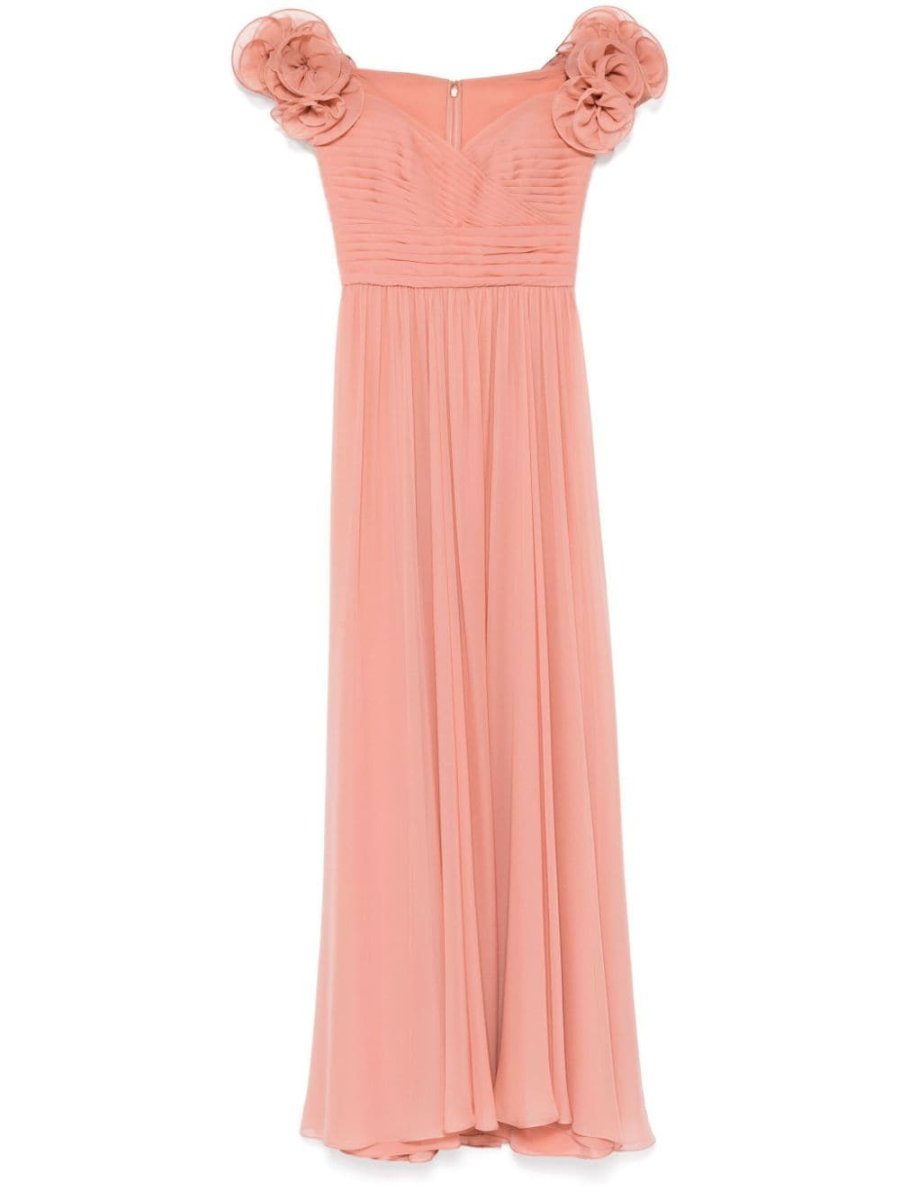 silk off-shoulder dress