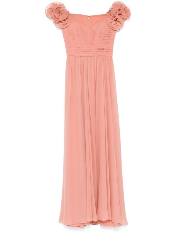 silk off-shoulder dress