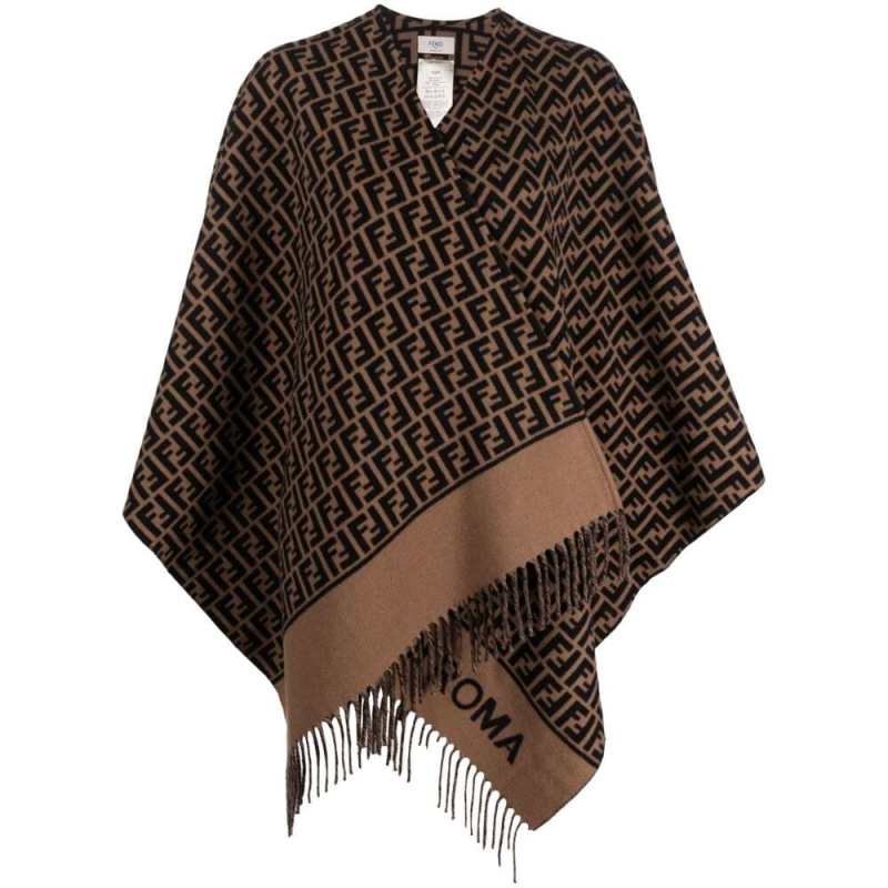 Fendi FF-logo Print Poncho