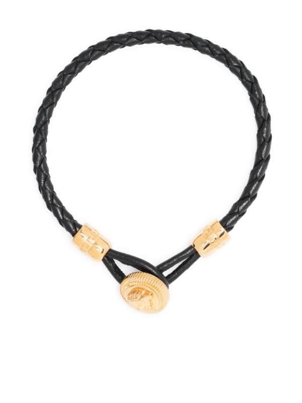 Medusa Biggie braided leather bracelet