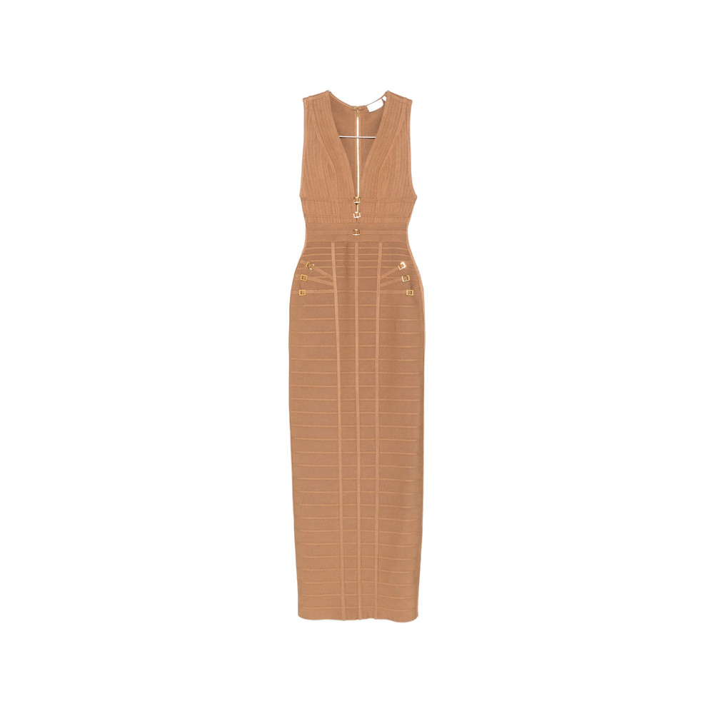 Elisabetta Franchi V-neck Embellishment Maxi Dress