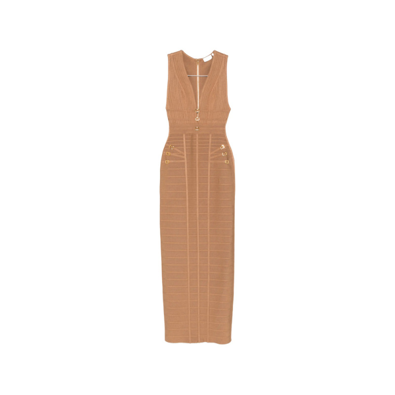 Elisabetta Franchi V-neck Embellishment Maxi Dress