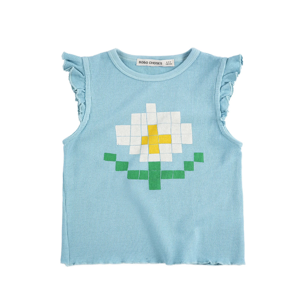 Bobo Choses Pixel Daisy Ruffled Tank Top