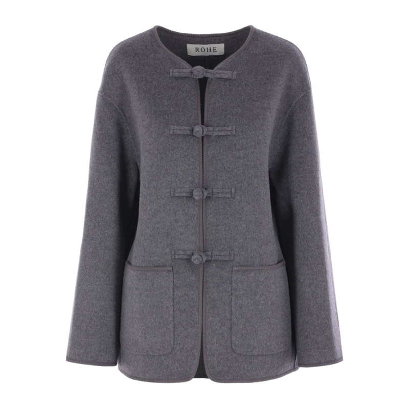 Rohe Embroidered-trim Crew-neck Jacket