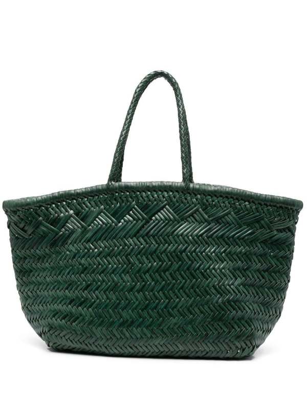 interwoven leather tote bag