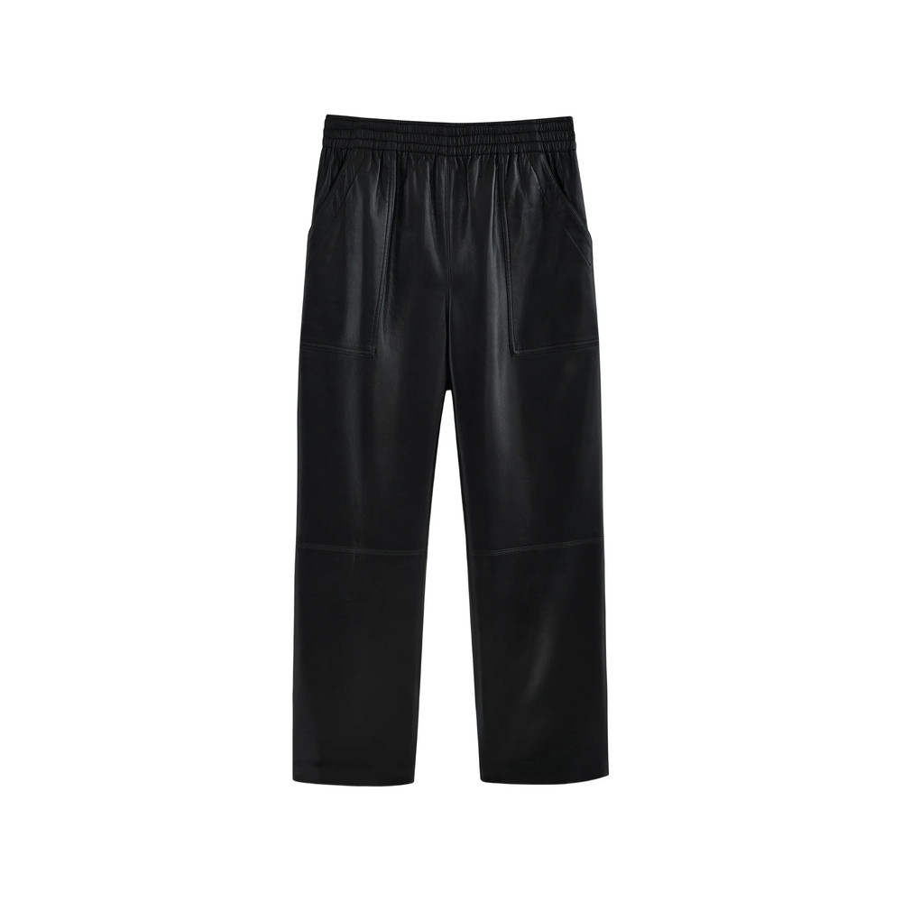 Anine Bing Billy Pants - Black Recycled Leather
