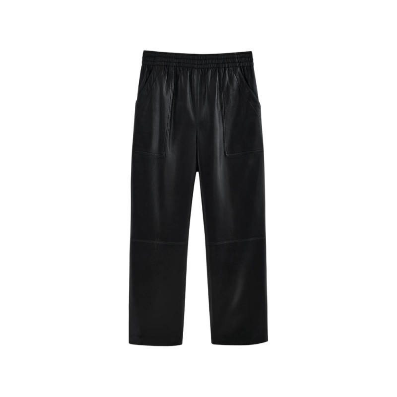 Anine Bing Billy Pants - Black Recycled Leather