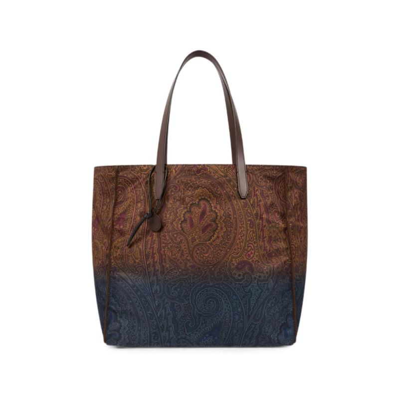 Etro Unfold Me Nylon Tote Bag With Degradé Arnica Motif