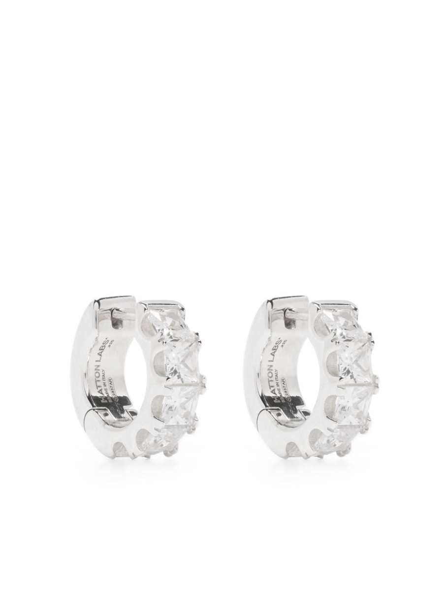 cubic zirconia-embellished hoop earrings