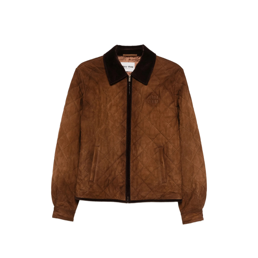 Miu Miu Quilted-design Corduroy-collar Jacket