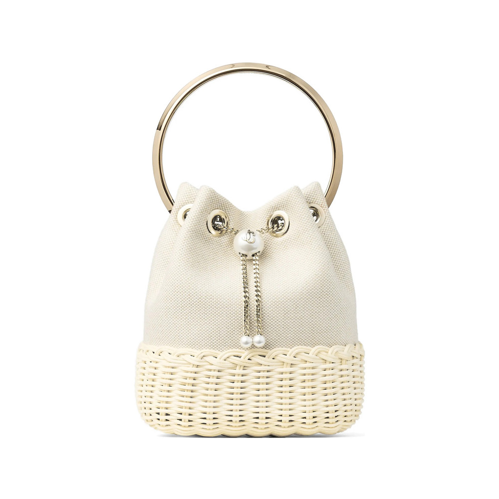Jimmy Choo Bon Bon Pearl Detail Bucket Bag