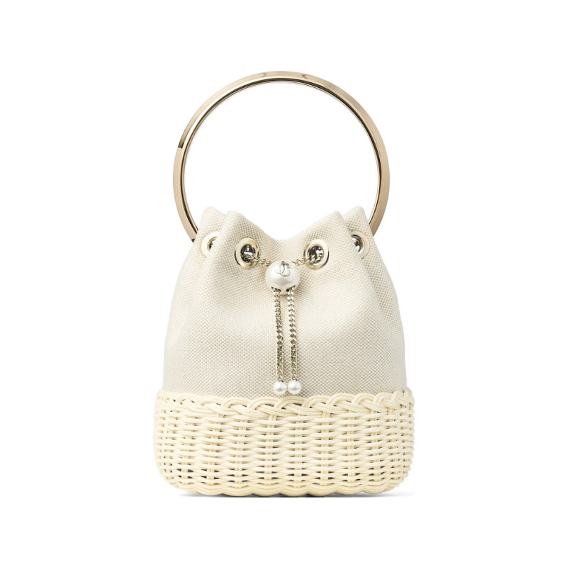 Jimmy Choo Bon Bon Pearl Detail Bucket Bag