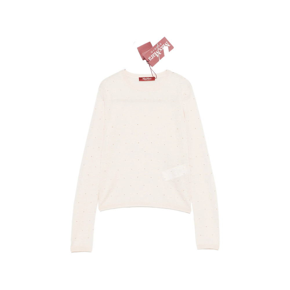 Max Mara Studio Mstcelebre Crystal-embellished Polka-dot T-shirt