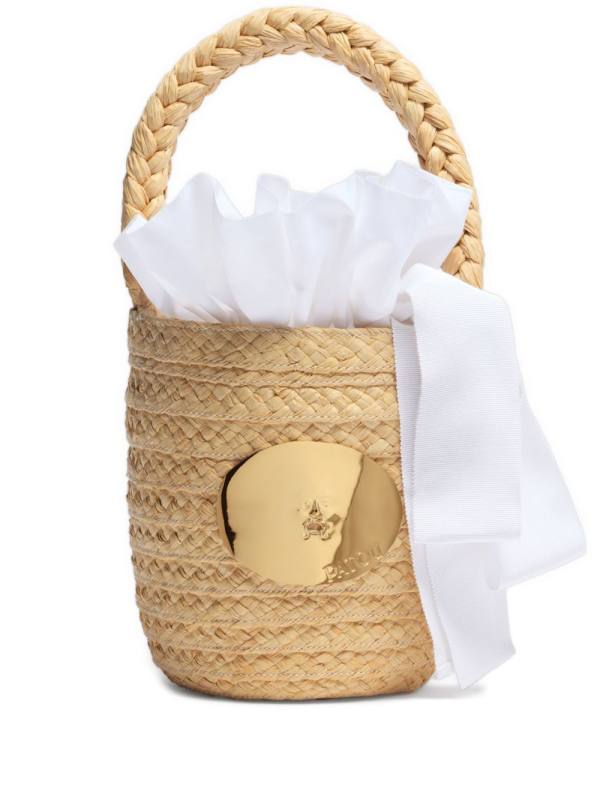 Iconic raffia bucket bag
