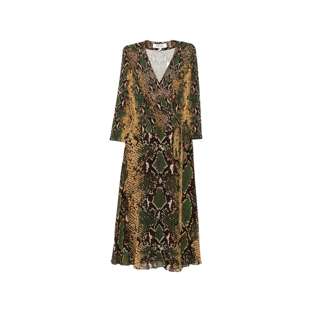 Diane Von Furstenberg Irina Snake-print Wrap Midi Dress