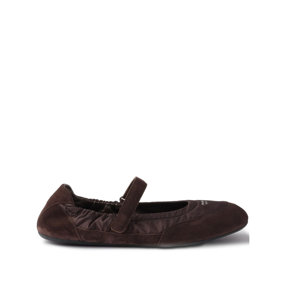 Prada Collapse Suede Ballet Flats