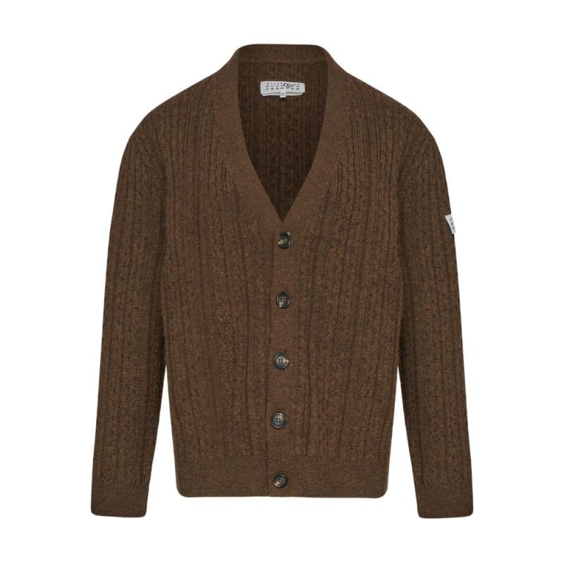 Mm6 Maison Margiela Ribbed V-neck Cardigan