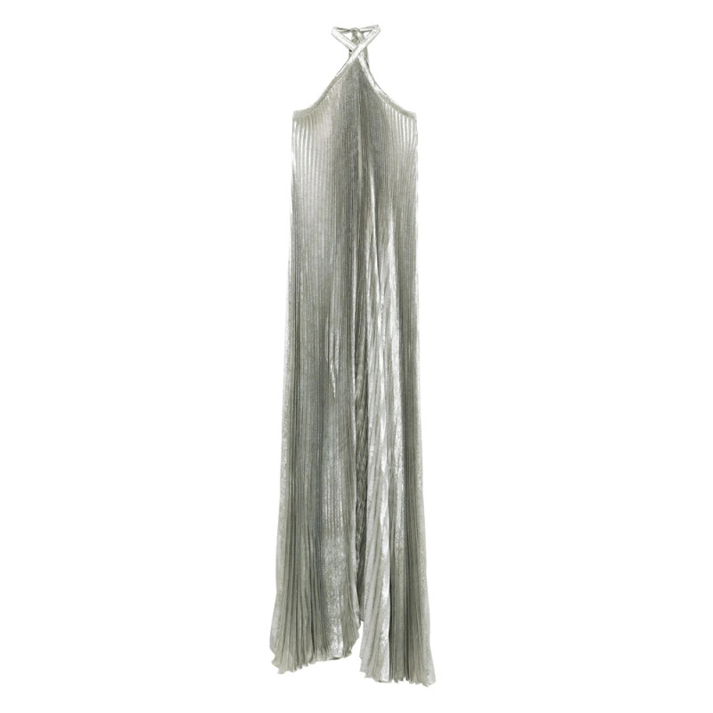 L'idee Deesse Pleated Halterneck Gown