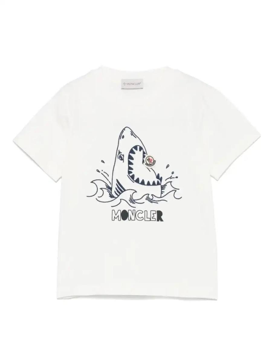 shark-motif cotton T-shirt