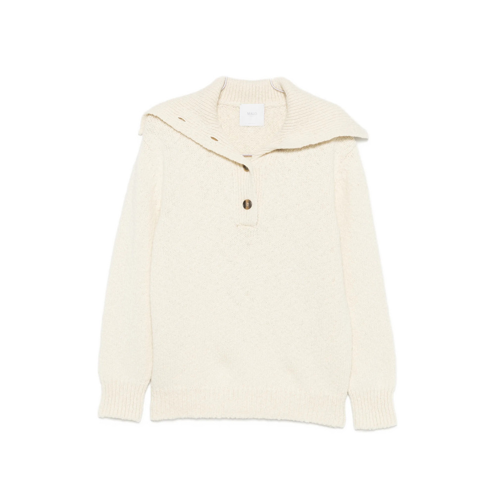 Malo Button-up Sailor-collar Knit