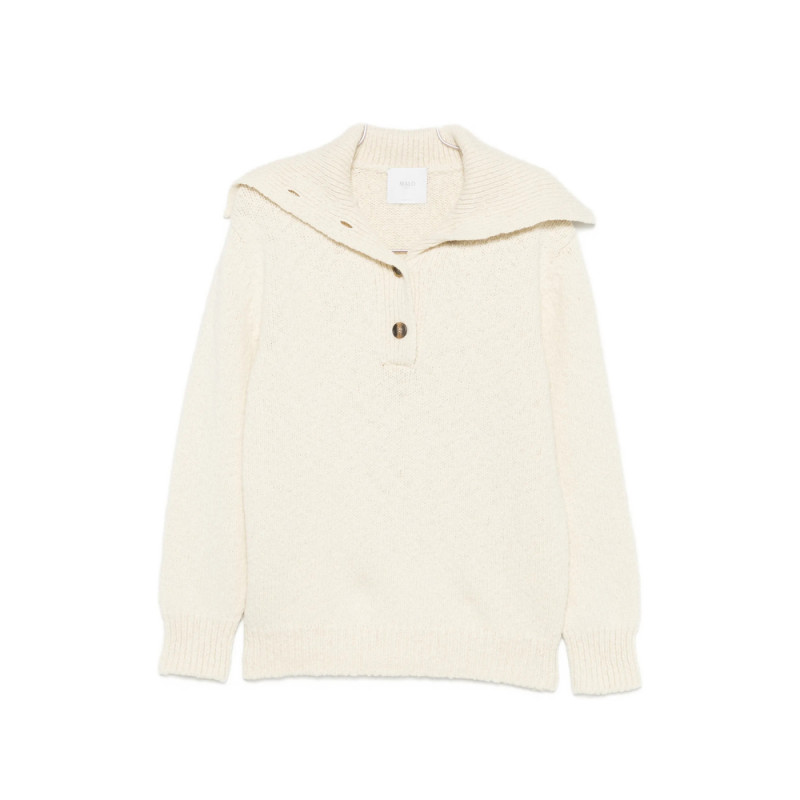 Malo Button-up Sailor-collar Knit