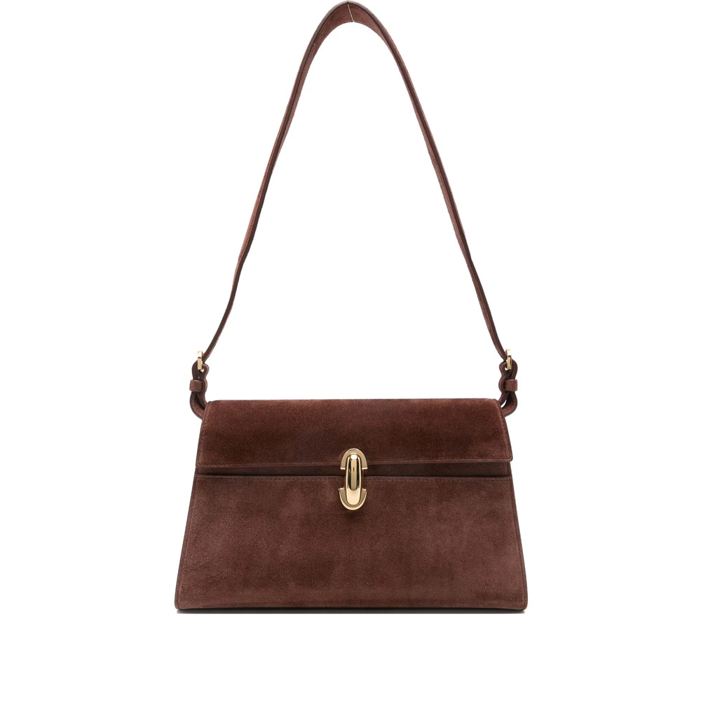 Savette Suede Clasp Shoulder Bag
