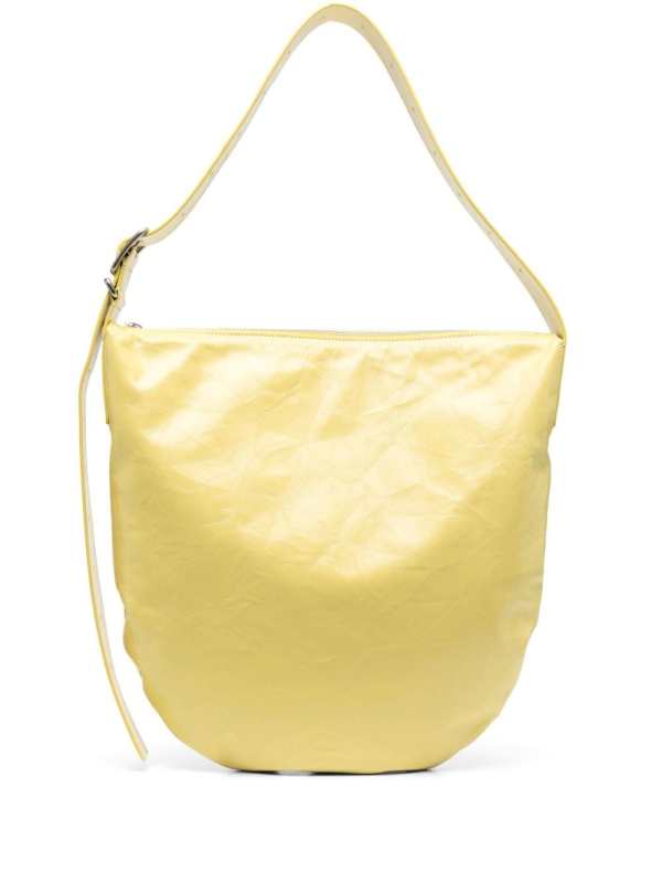 polished-finish leather tote bag