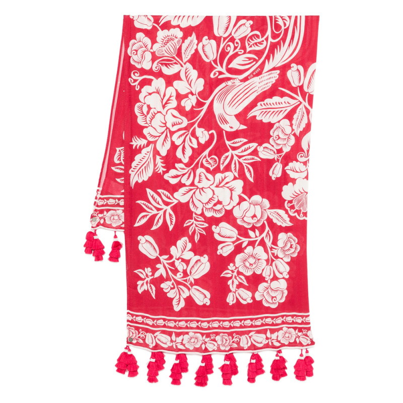 Farm Rio Bird Floral-print Beach Cover-up