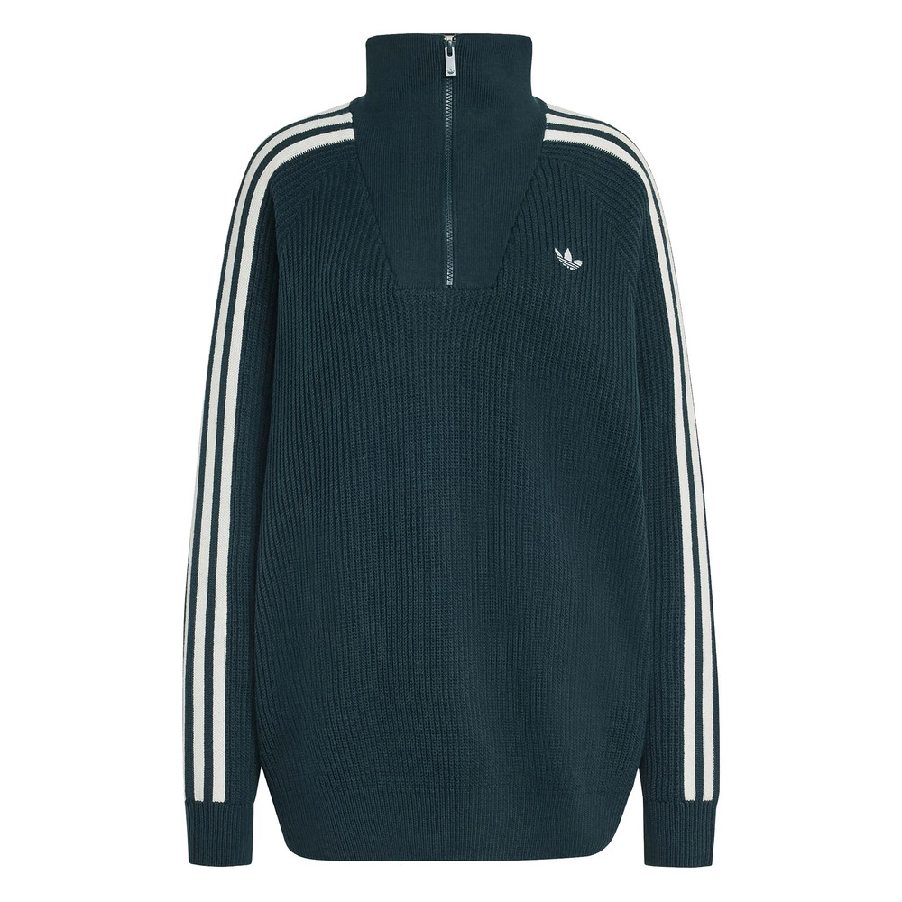 Adidas Funnel-neck Zip-detail Jumper