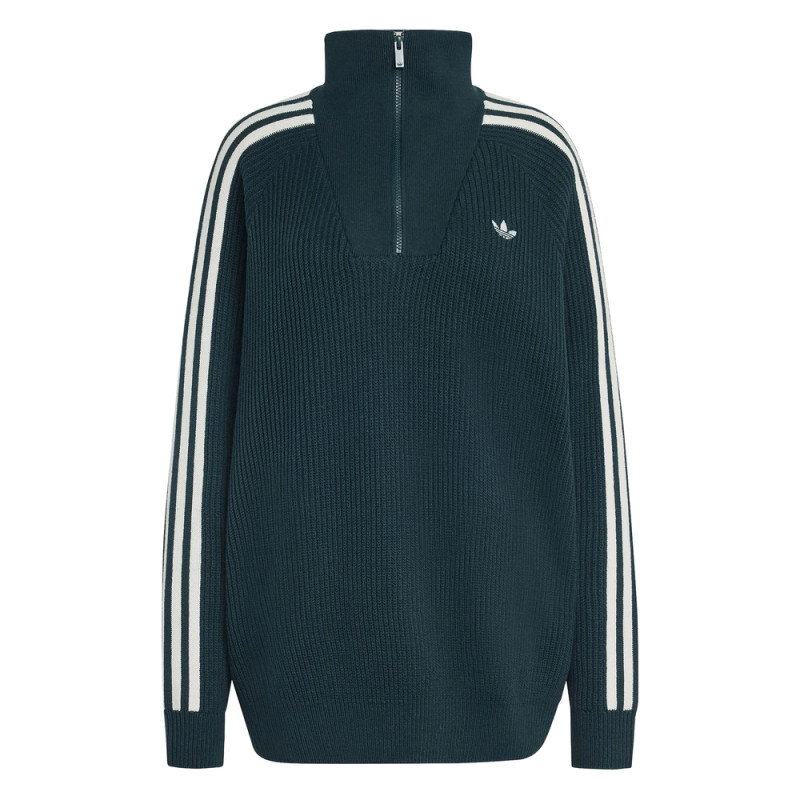 Adidas Funnel-neck Zip-detail Jumper