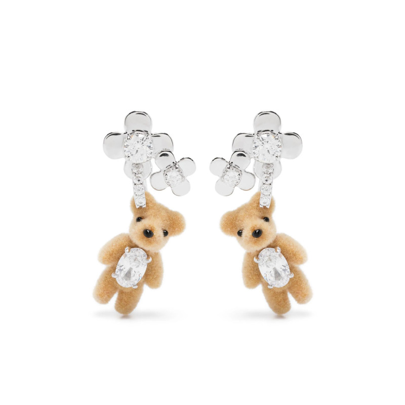 Yvmin Mini Bear Flower Earrings