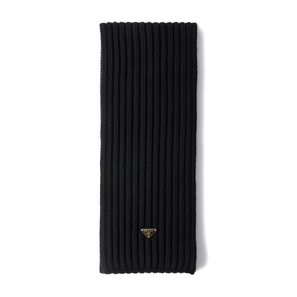 Prada Enameled Triangle Knit Scarf