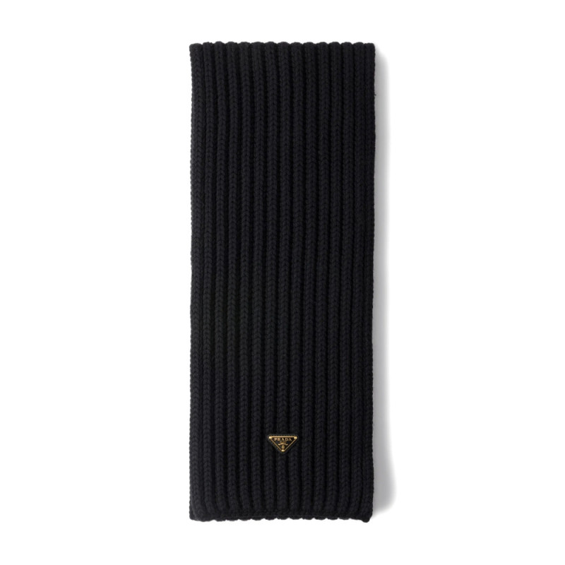 Prada Enameled Triangle Knit Scarf