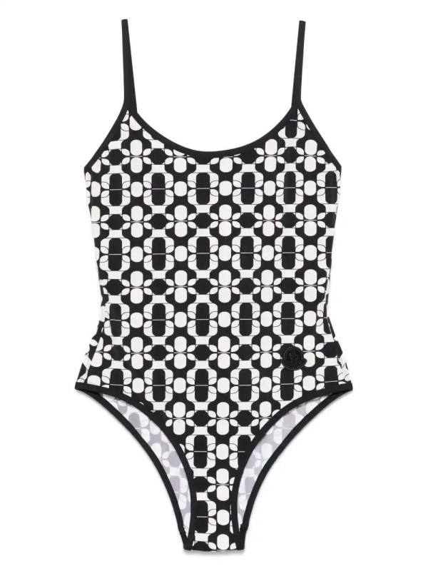 geometric-print swimsuit