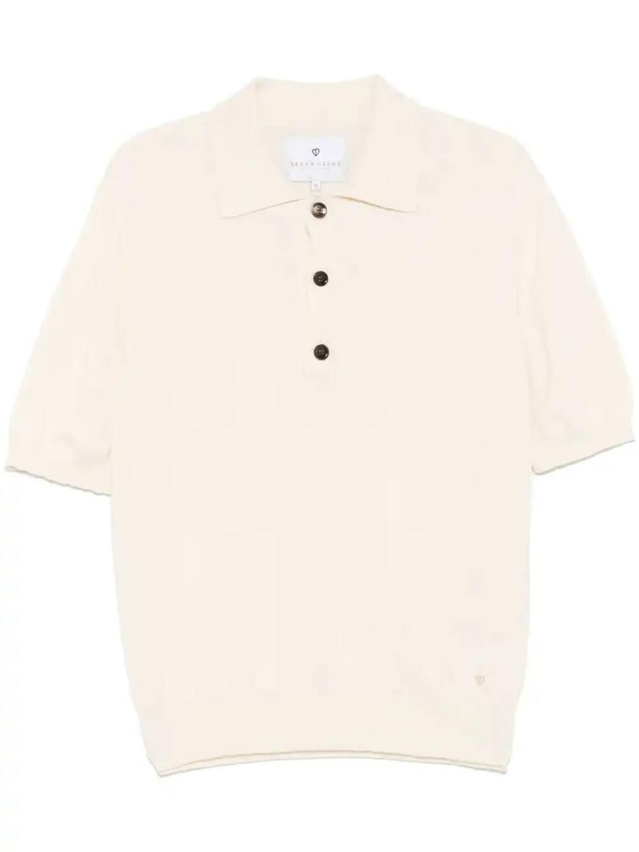 crepe polo shirt