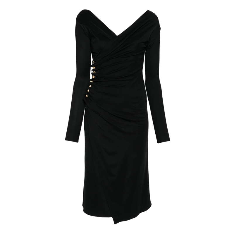 Elisabetta Franchi Side-button Draped Dress