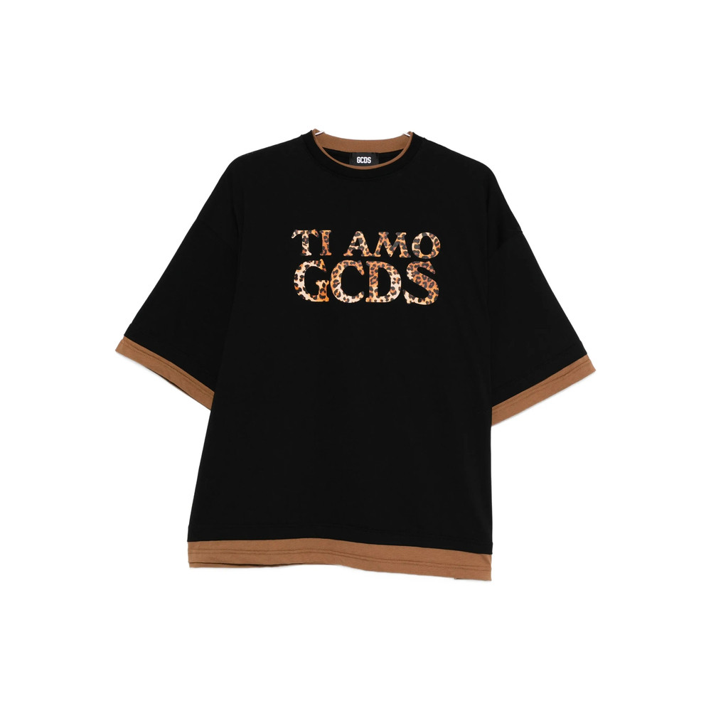Gcds Leopard-print Trim T-shirt