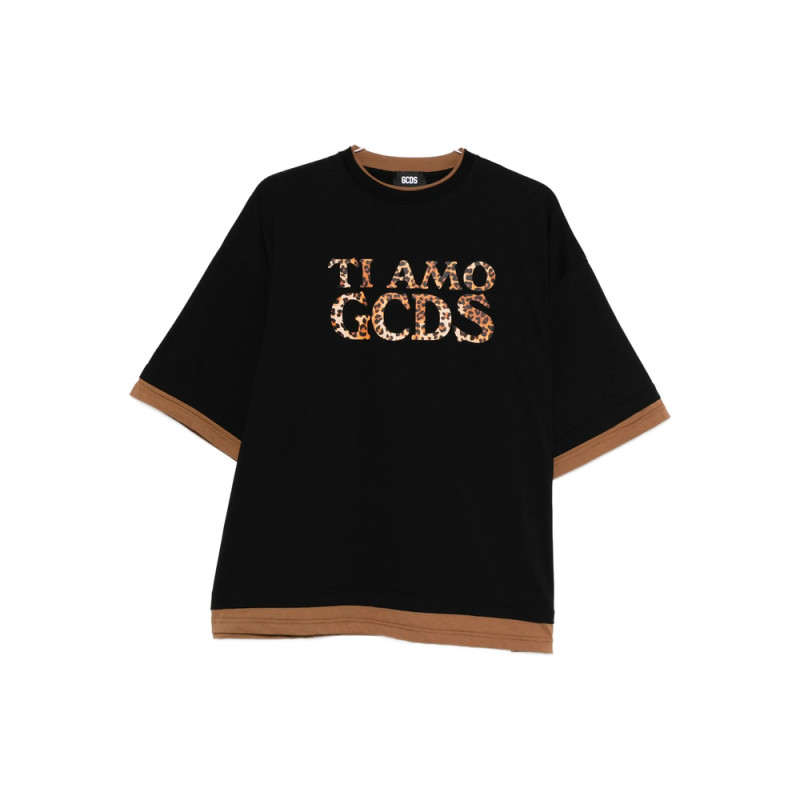 Gcds Leopard-print Trim T-shirt
