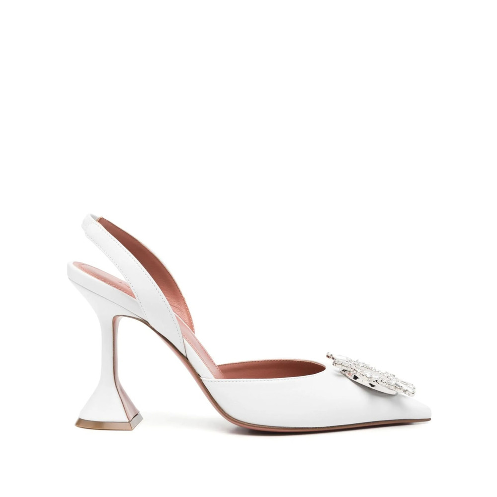 Amina Muaddi 95mm Begum Metallic Pumps