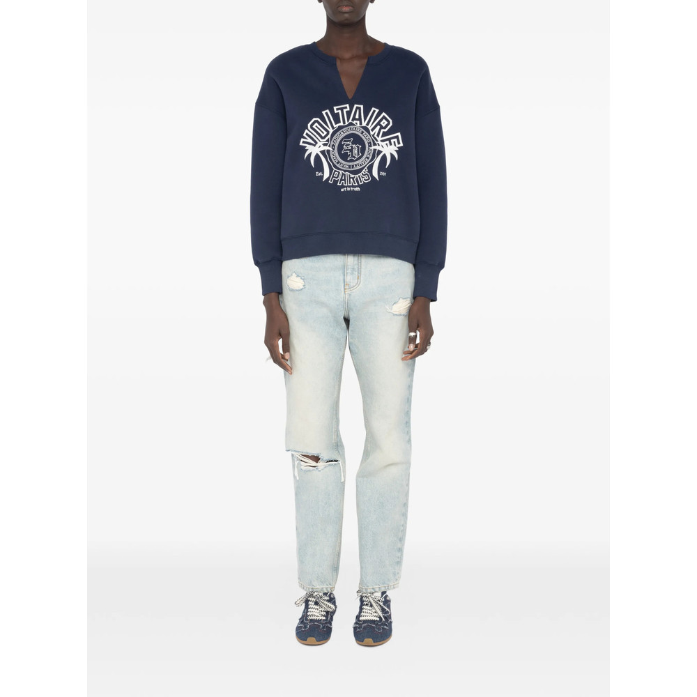 Zadig & Voltaire Graphic-embroidery T-neck Sweatshirt