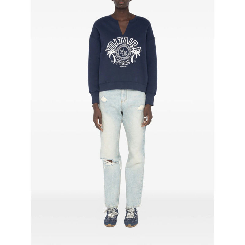 Zadig & Voltaire Graphic-embroidery T-neck Sweatshirt