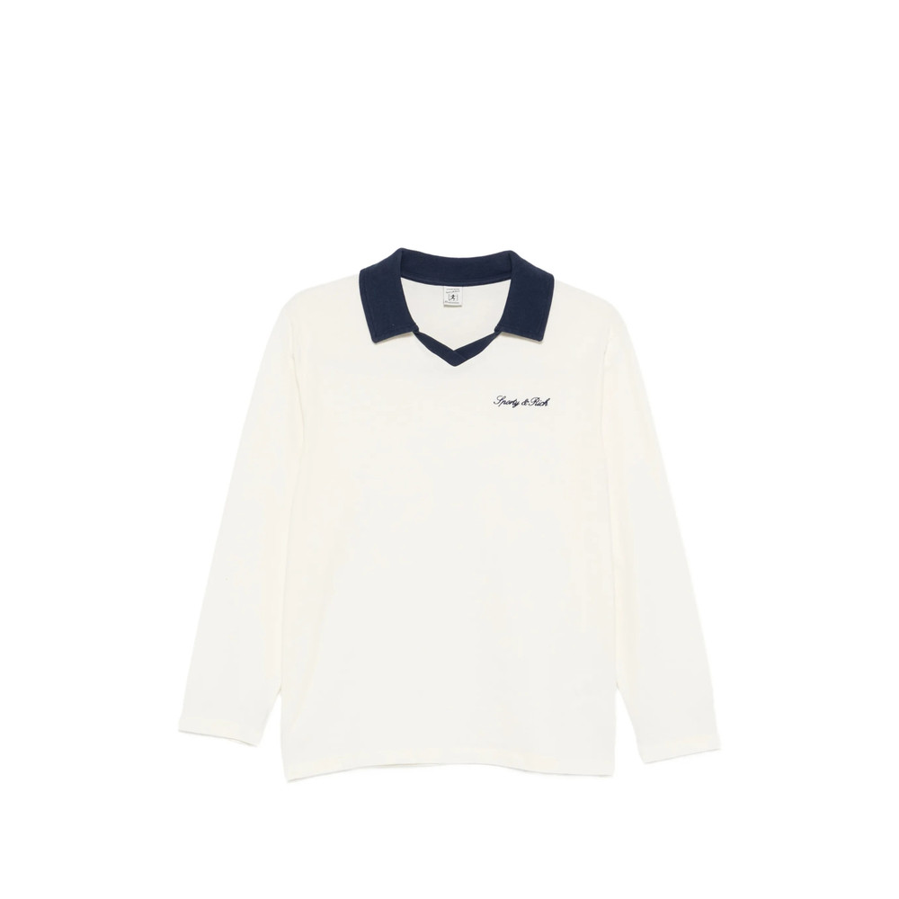 Sporty & Rich Logo-embroidered V-neck T-shirt