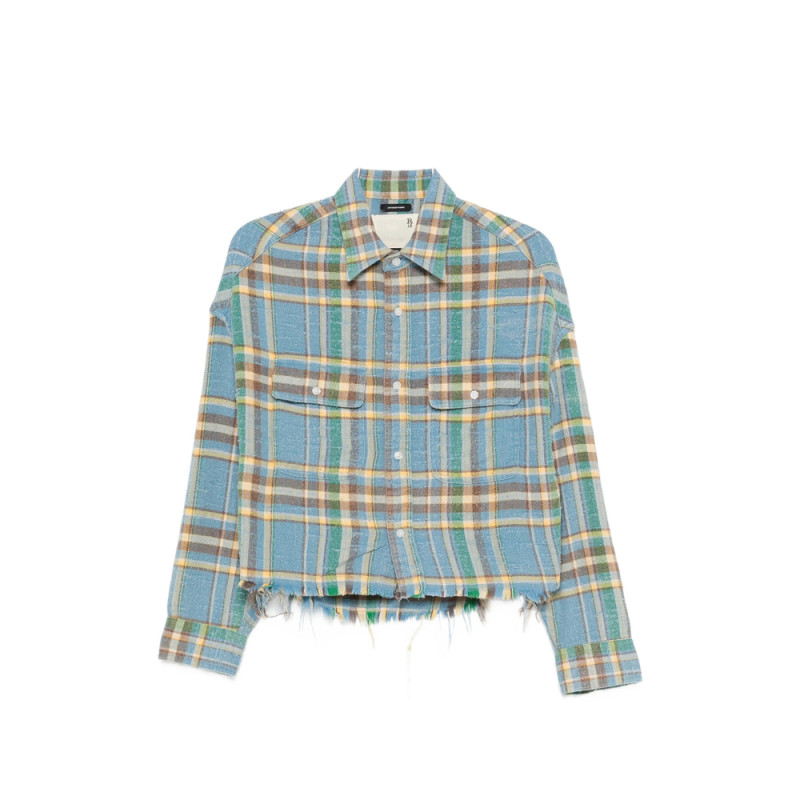R13 Plaid Frayed Shirt