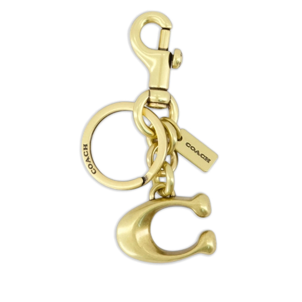 Coach Solid C Logo-plaque Keyring
