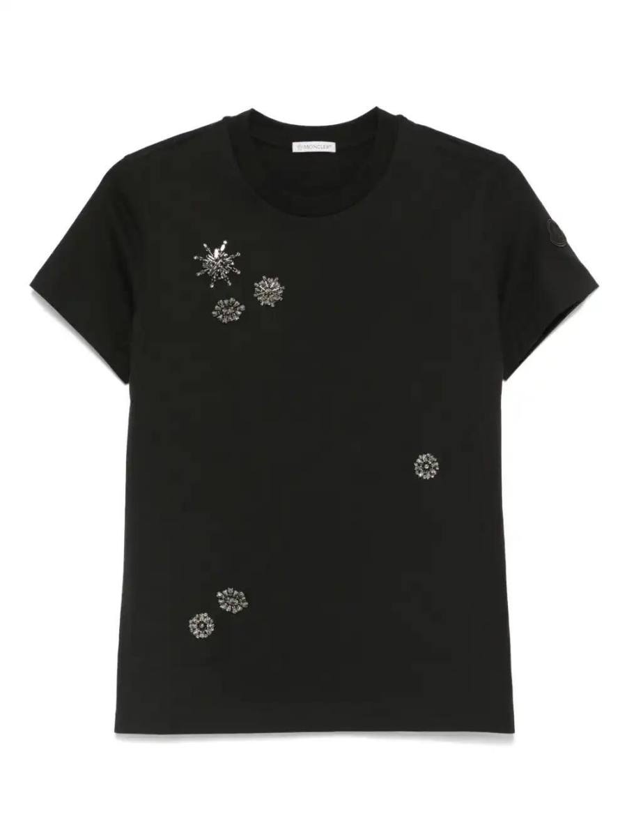 crystal-flowers cotton T-shirt