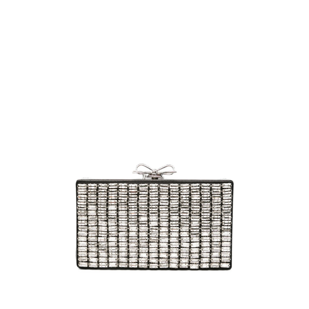 Self-portrait Bow-embellished Crystal-embellished Clutch Bag