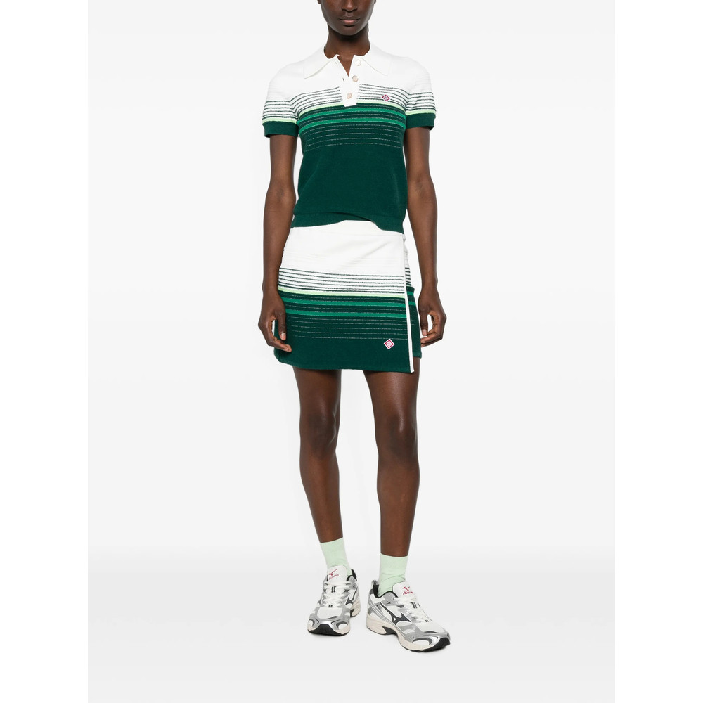 Casablanca Striped Short-sleeve Polo Shirt