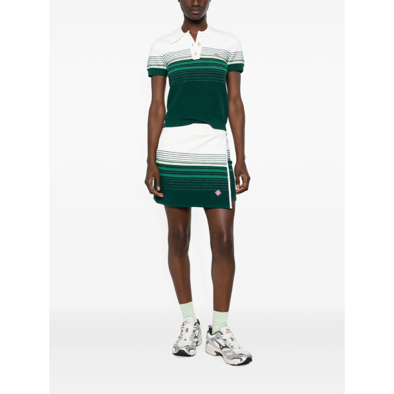 Casablanca Striped Short-sleeve Polo Shirt