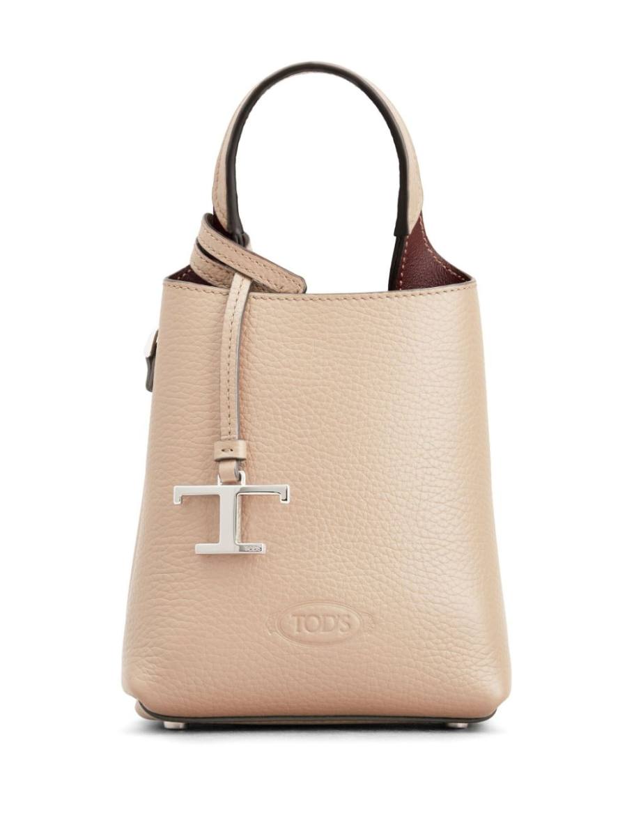 mini logo-pendant leather bag