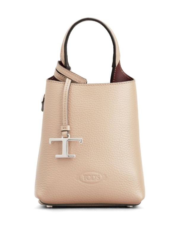 mini logo-pendant leather bag